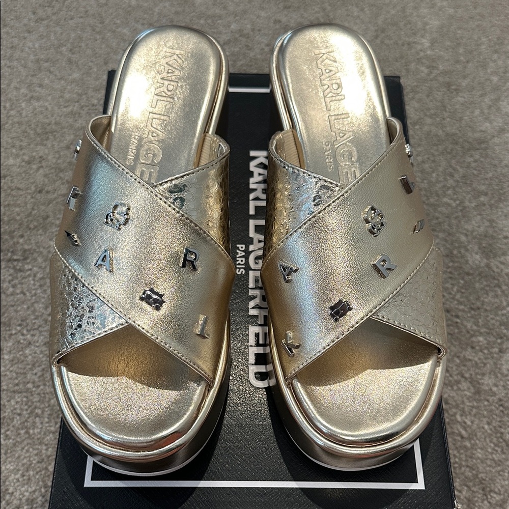 Karl Lagerfeld Gold Women's Sandals